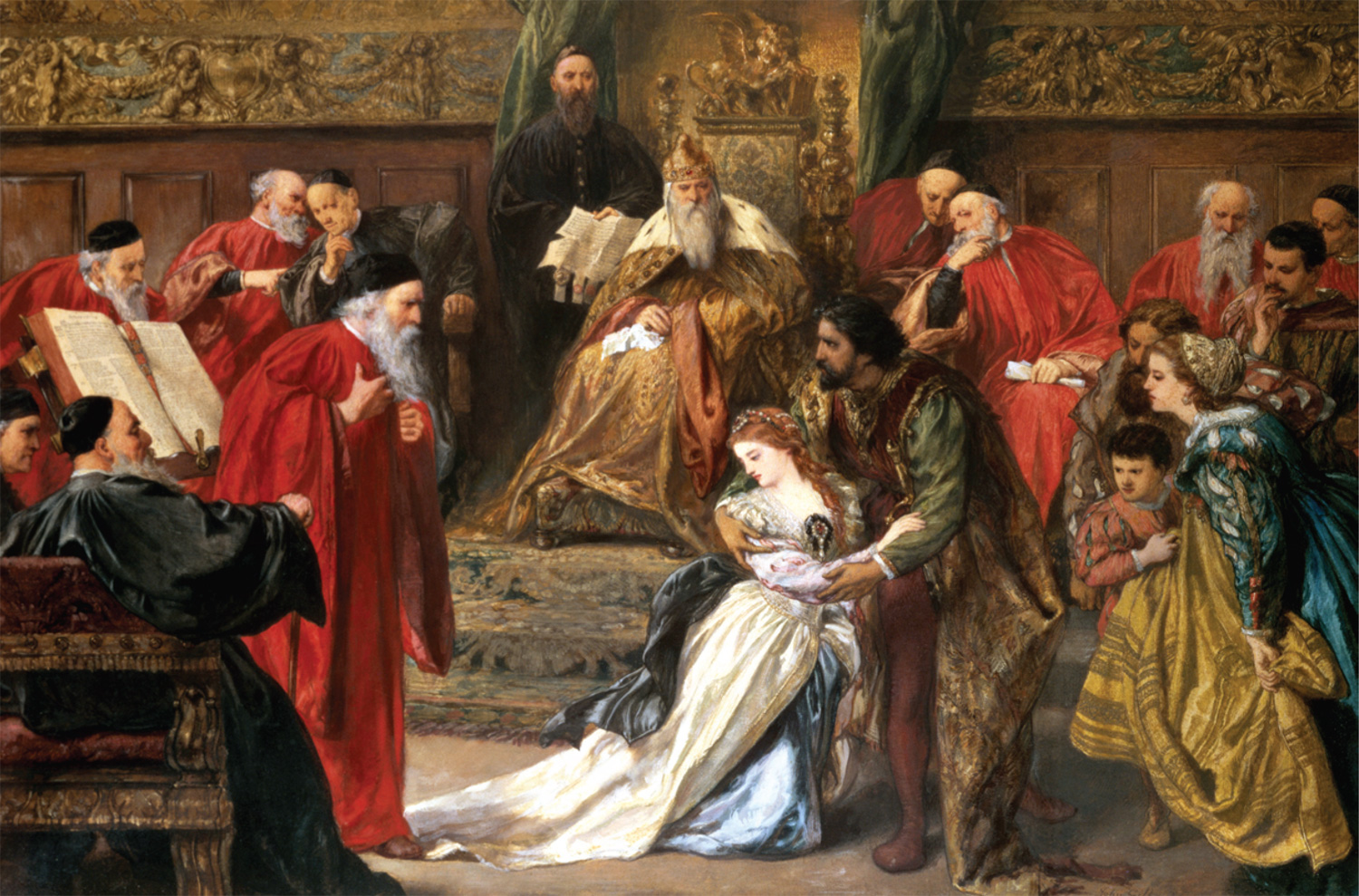 Sir John Gilbert's 1873 watercolor Cordelia in the Court of King Lear