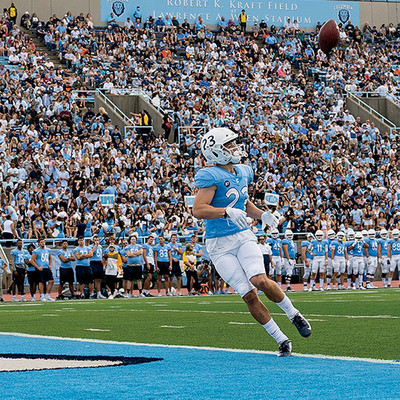 A Columbia Lions football player during a game