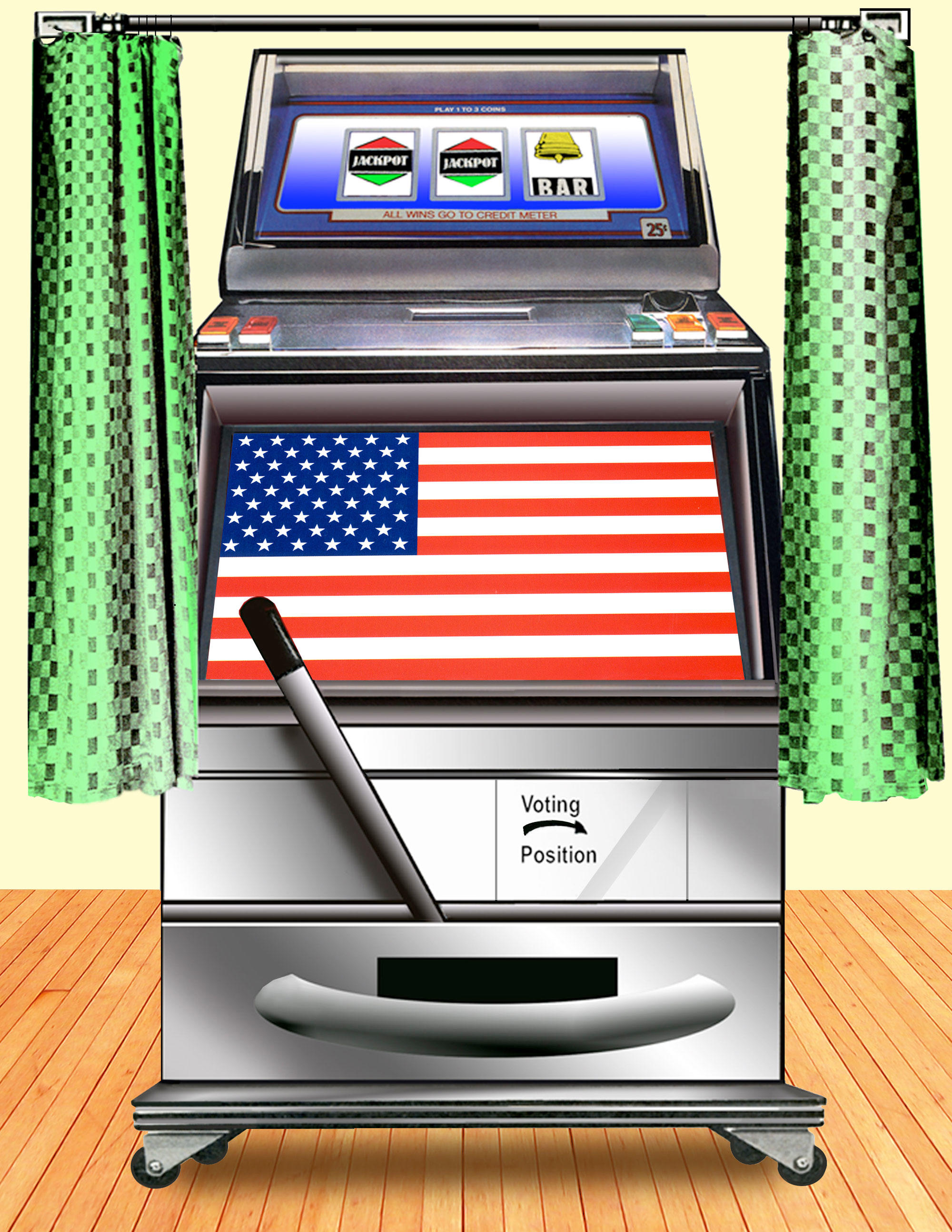 Voting booth illustration