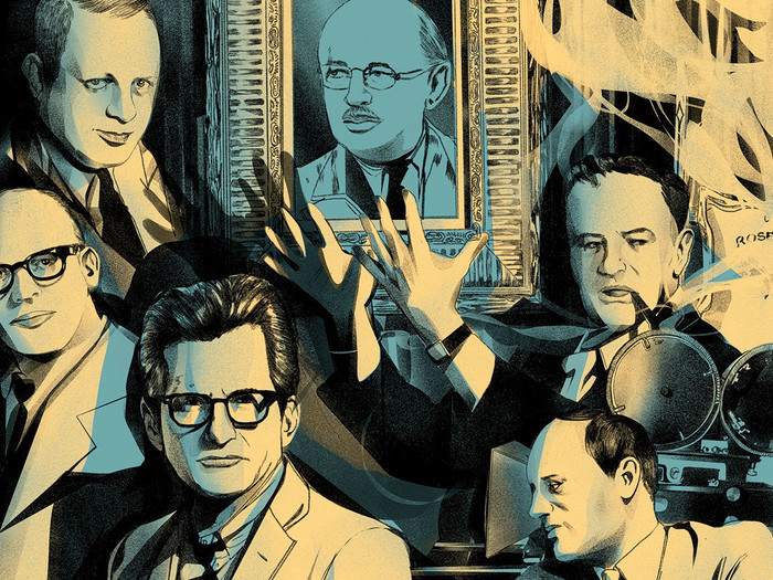Illustration of members of the Mankiewicz family by Nicole Rifkin
