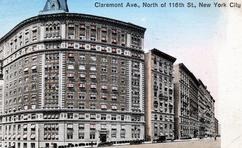 Vintage postcard of Claremont Avenue in NYC