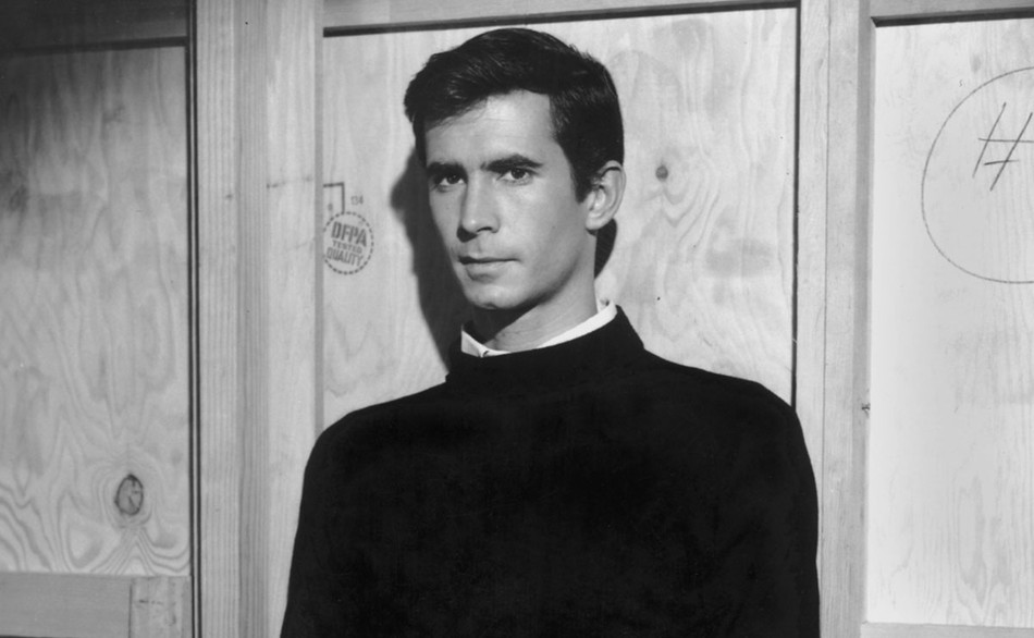 Anthony Perkins on the set of Psycho