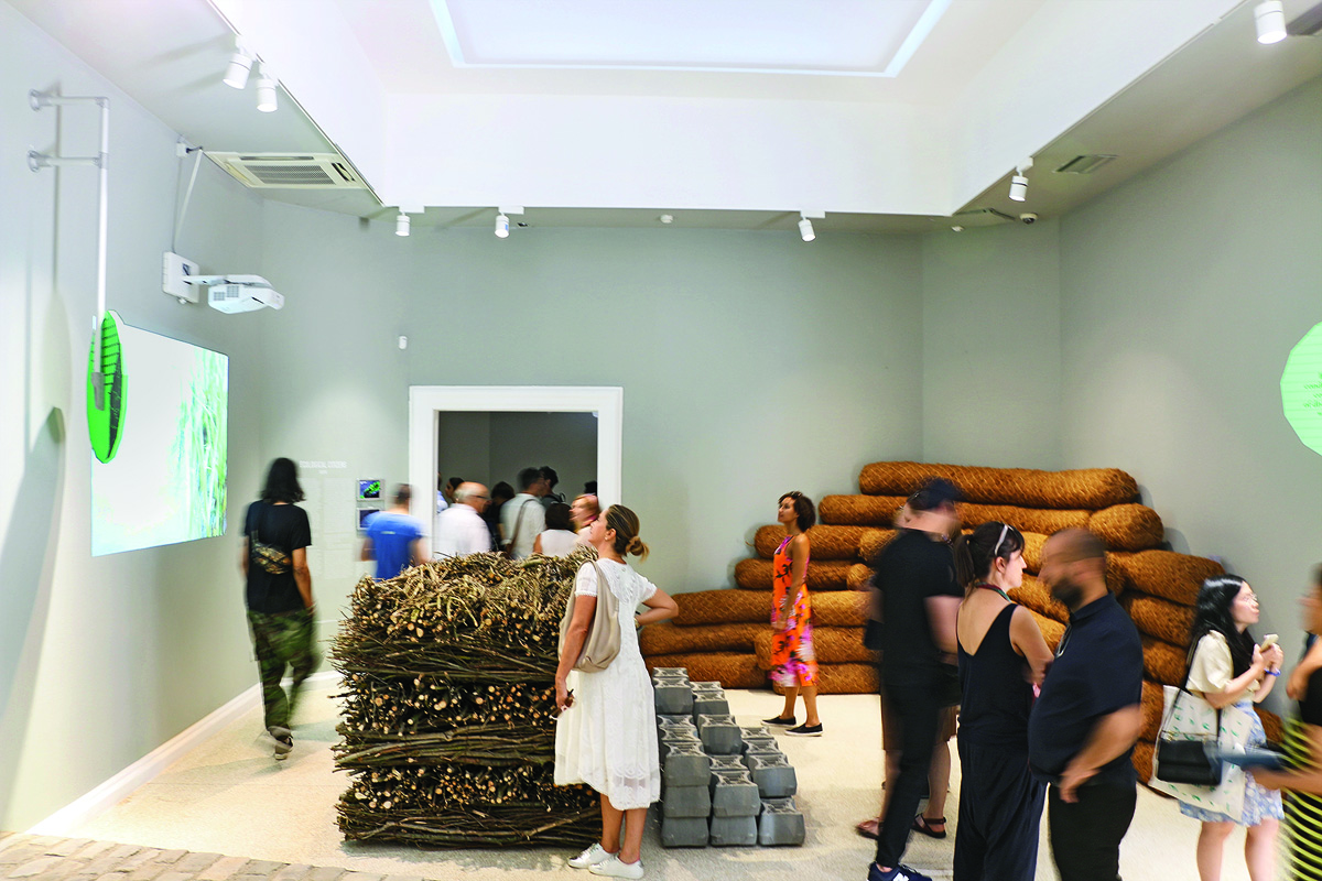 The SCAPE exhibit at the 2018 Venice Biennale. The architectural materials on display will be redeployed to help preserve the salt marsh in the Venetian Lagoon.