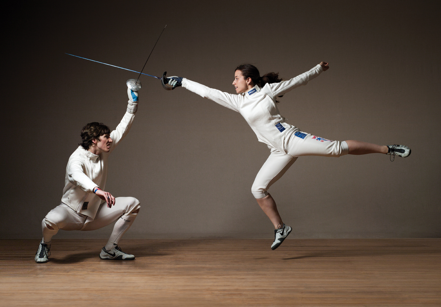 Fencers Jeff Spear and Dara Schneider