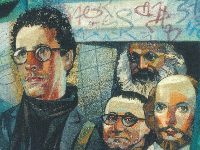 Illustration of Tony Kushner and famous writers