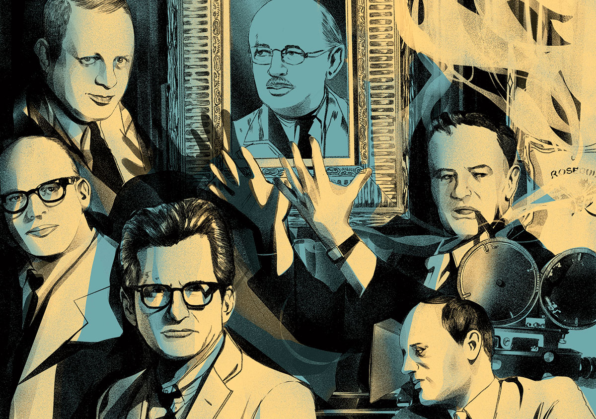 Illustration of members of the Mankiewicz family by Nicole Rifkin