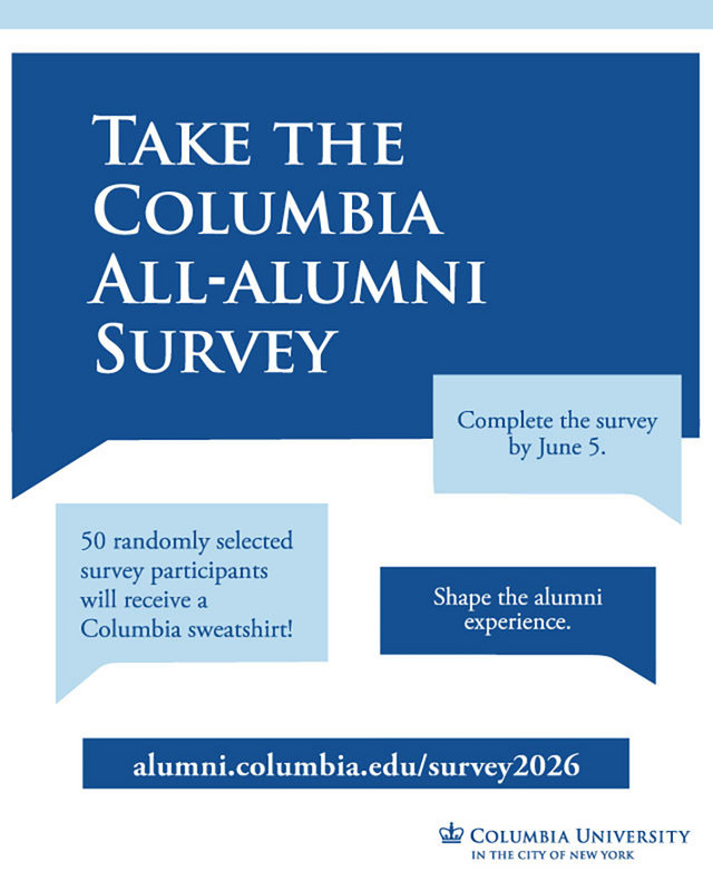 Columbia all-alumni survey banner