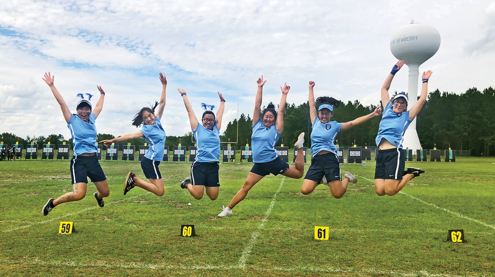 Photo of Columbia women's archery team