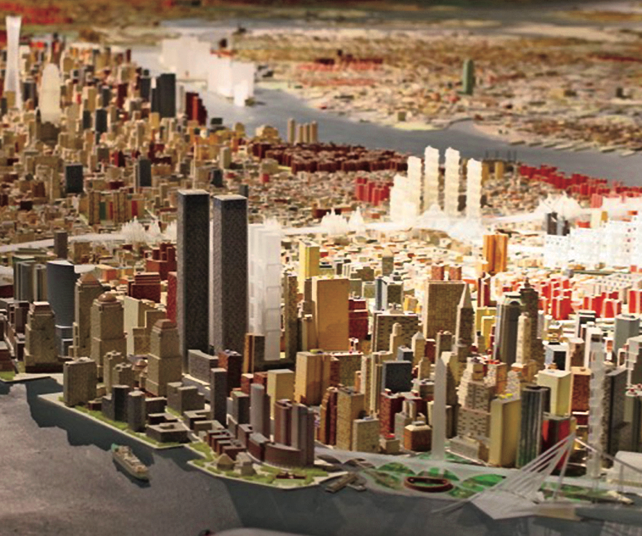 Photo of miniature NYC skyline