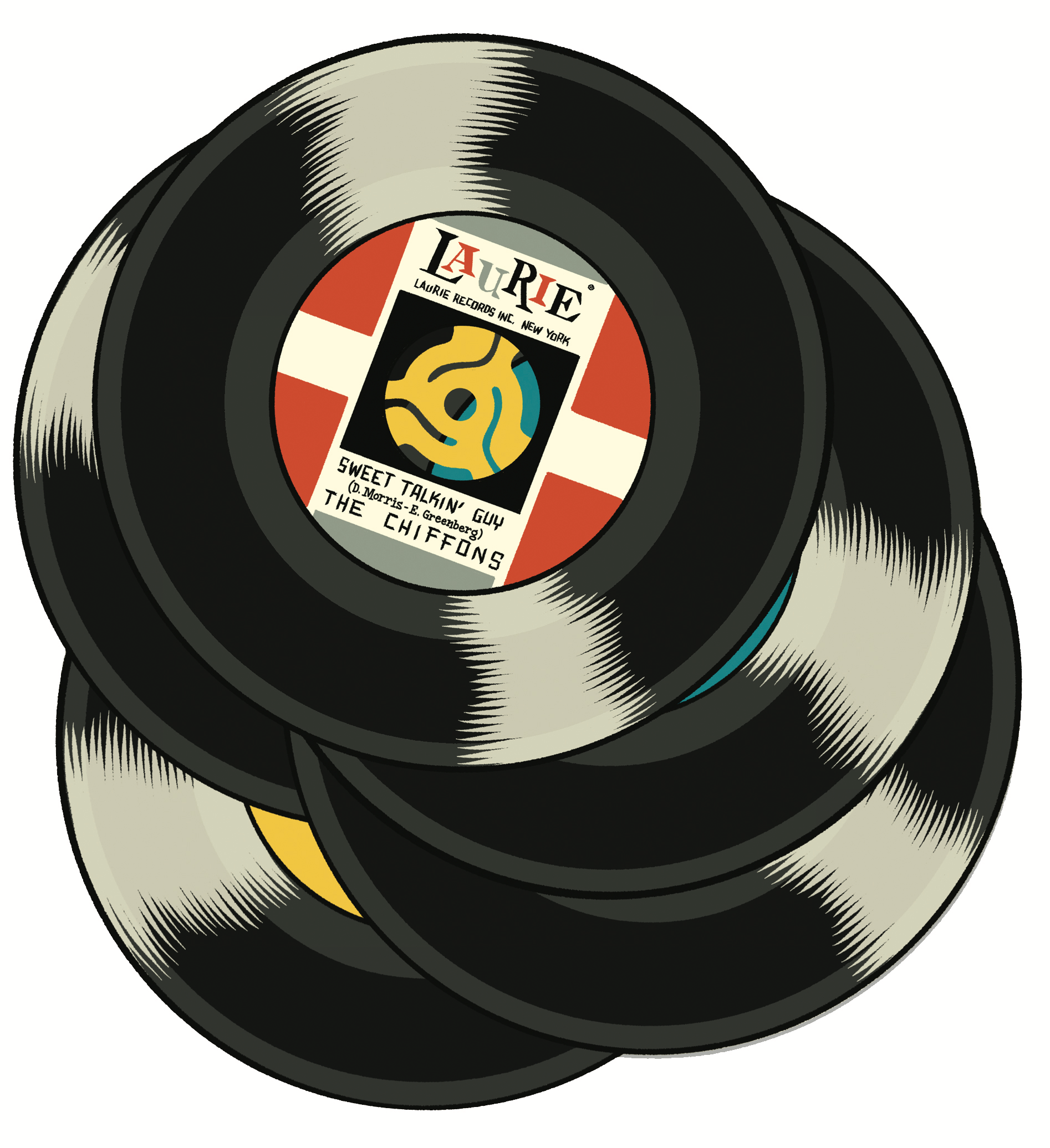 Illustration of vinyl records