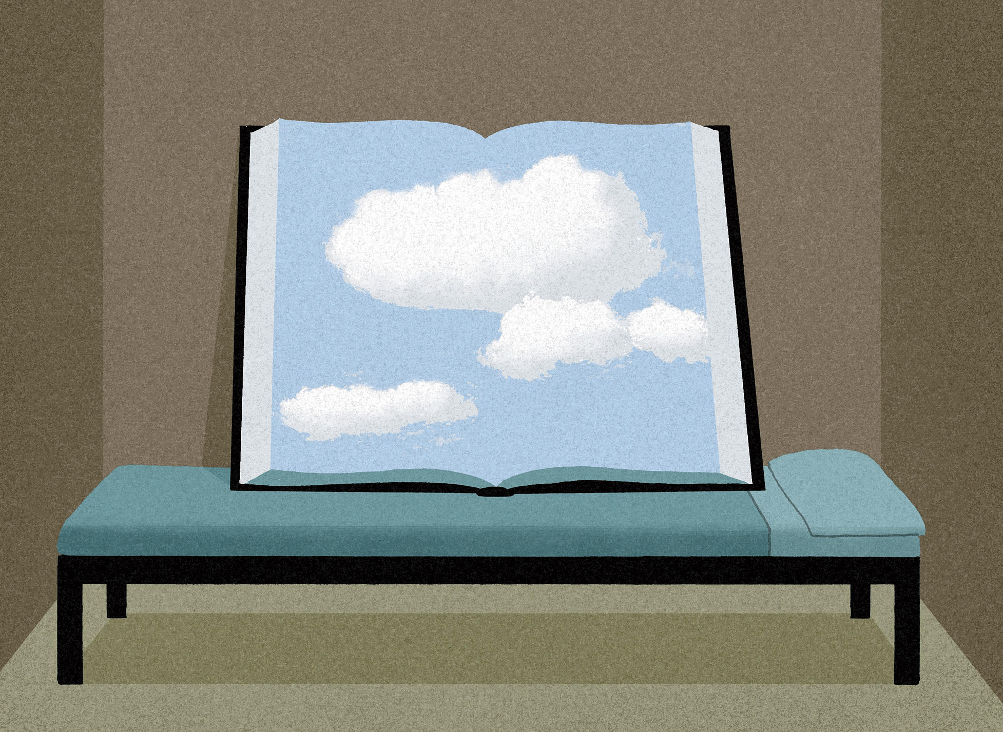 Illustration of book in prison cell