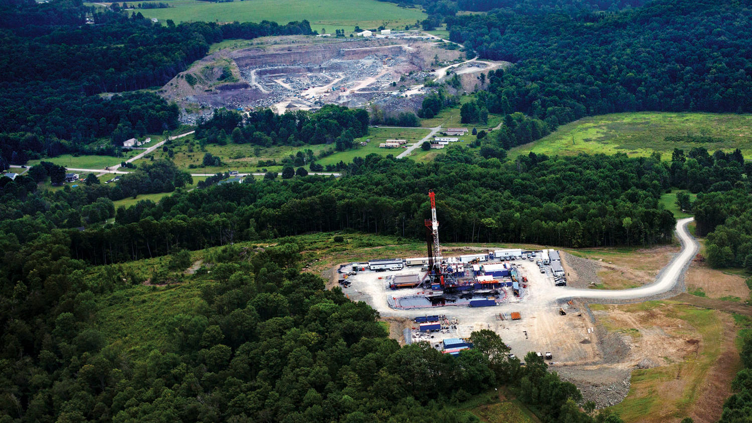 A natural-gas drilling site in northeastern Pennsylvania
