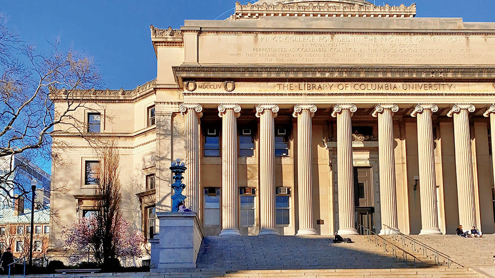 Columbia's Low Library during COVID-19 shutdown