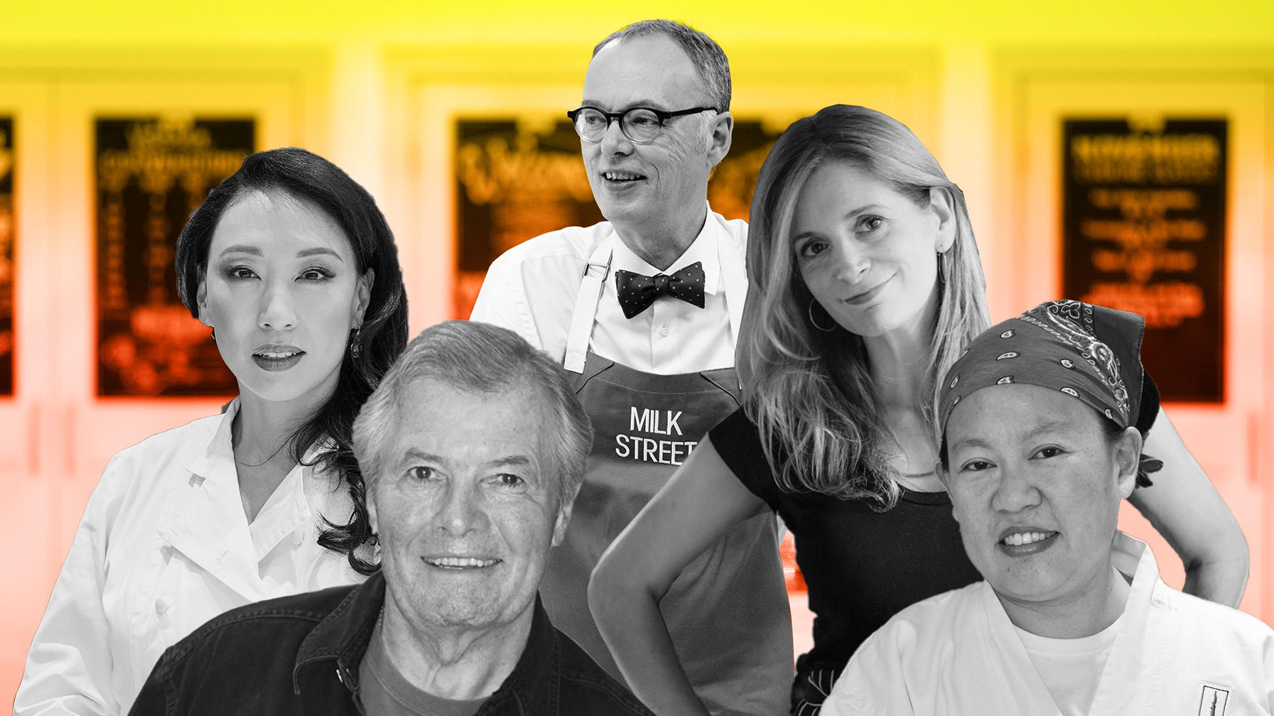 Judy Joo, Jacques Pépin, Christopher Kimball, Melissa Clark, Anita Lo