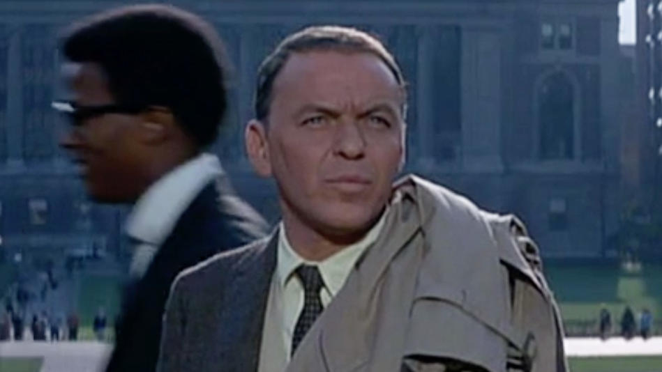 Frank Sinatra in The Detective in a scene filmed on Columbia University campus