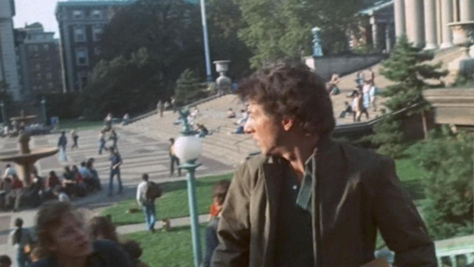 Dustin Hoffman on Columbia University campus in Marathon Man