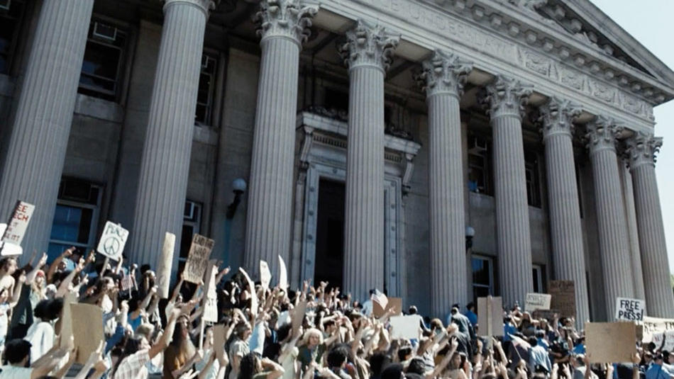 A scene shot outside Columbia University's Low Library in The Post