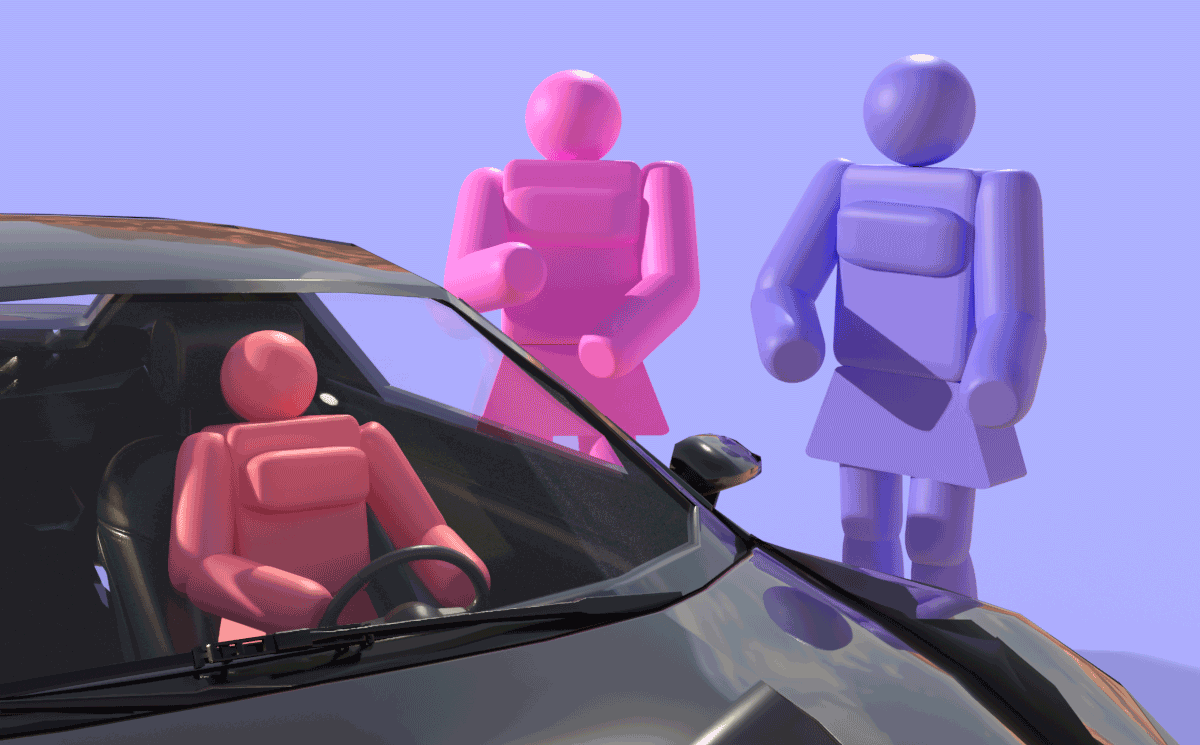 Animation of female crash-test dummies