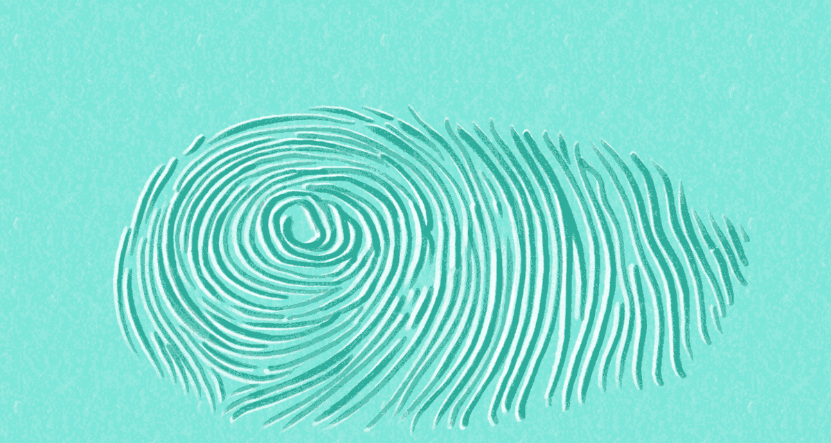 Animation of fingerprint being scanned