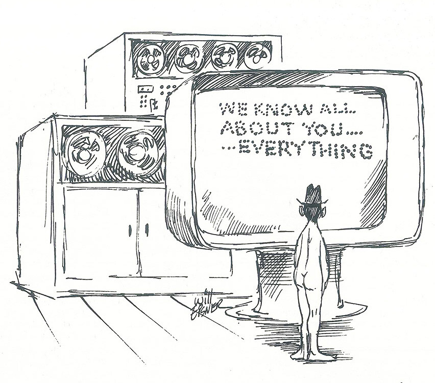 A cartoon by Will Eisner in Columbia Magazine