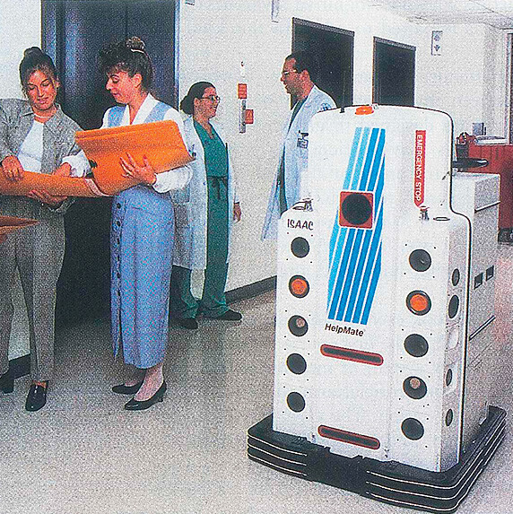 A Helpmate robot in a hospital