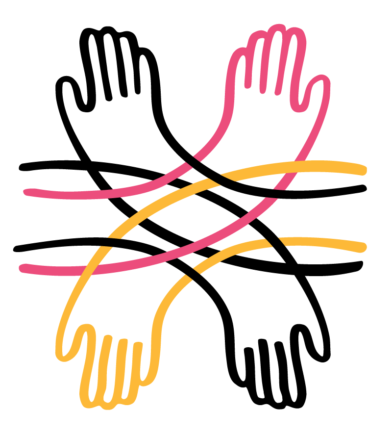 Illustration of Cultural Diversity - hands intersecting