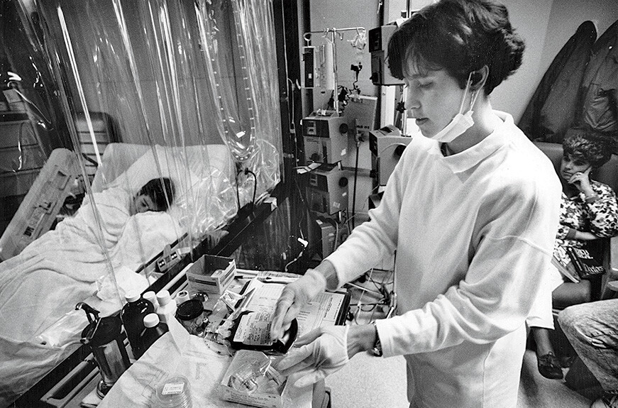 Photo of an early recipient of bone-marrow transplantation