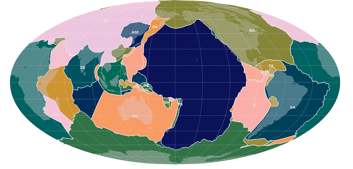 A graphic showing plate tectonics