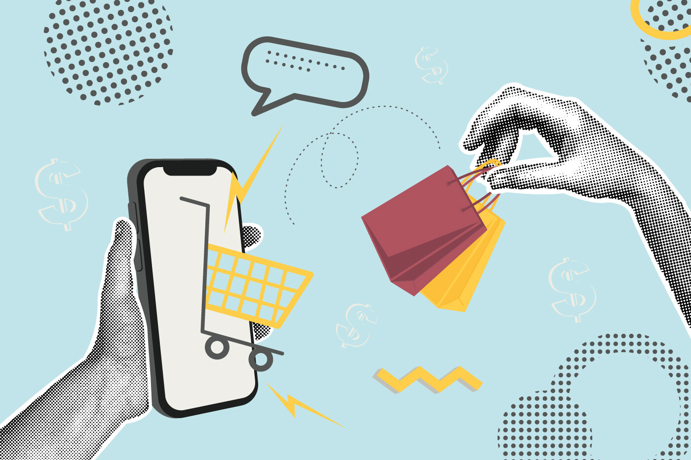 illustration of online shopping