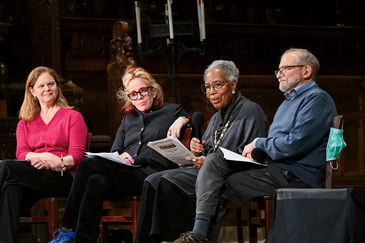Beverly Gage, Molly Jong-Fast, MaryLouise Patterson, and Michael Meeropol at a Columbia University panel on McCarthyism