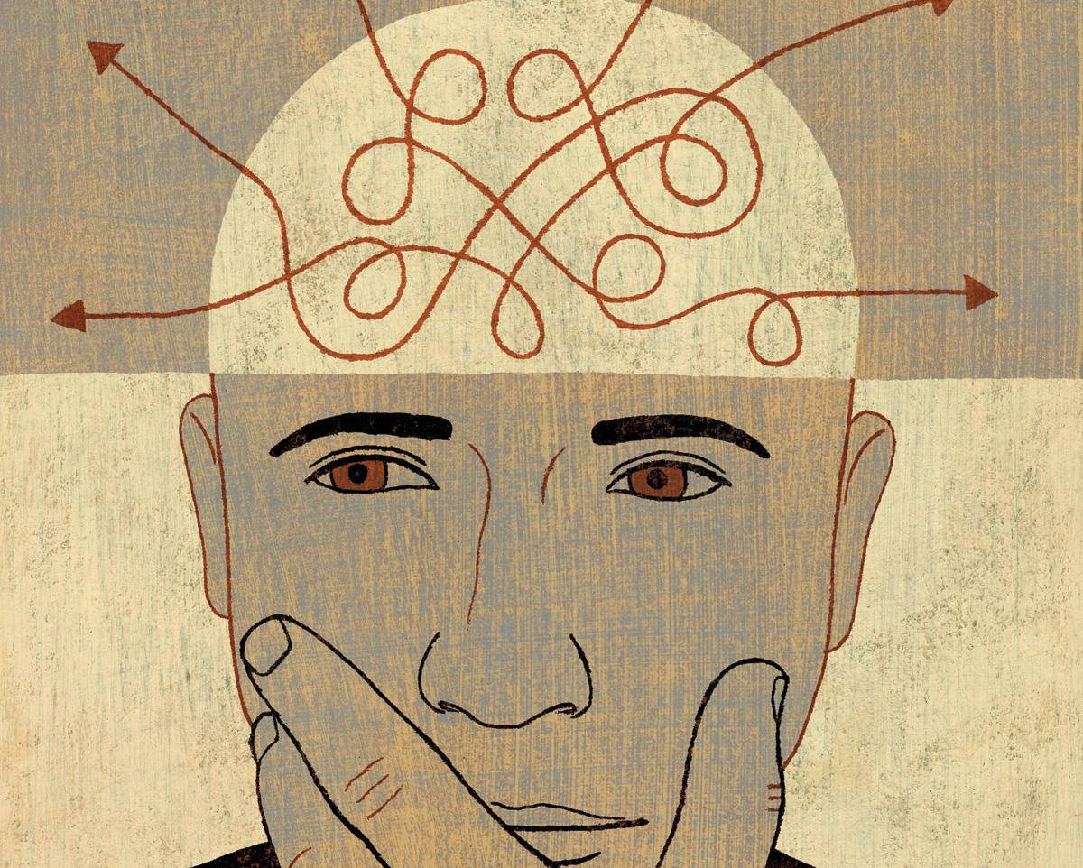 Illustration of man thinking