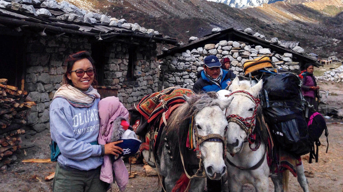 Tsechu Dolma, founder of the Mountain Resiliency Project, in the Nepali Himalayas