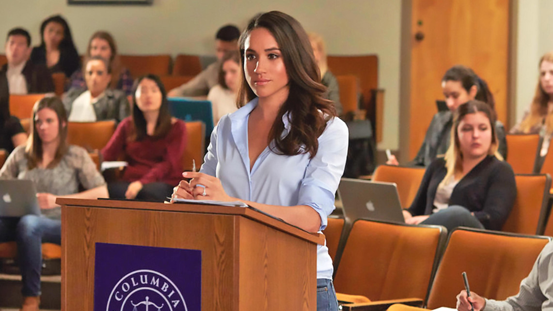 Meghan Markle as Rachel Zane at Columbia Law School in Suits