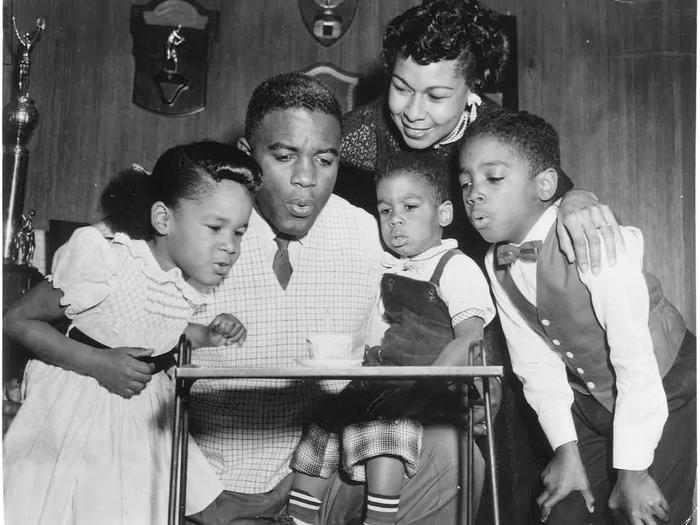 Jackie Robinson and family