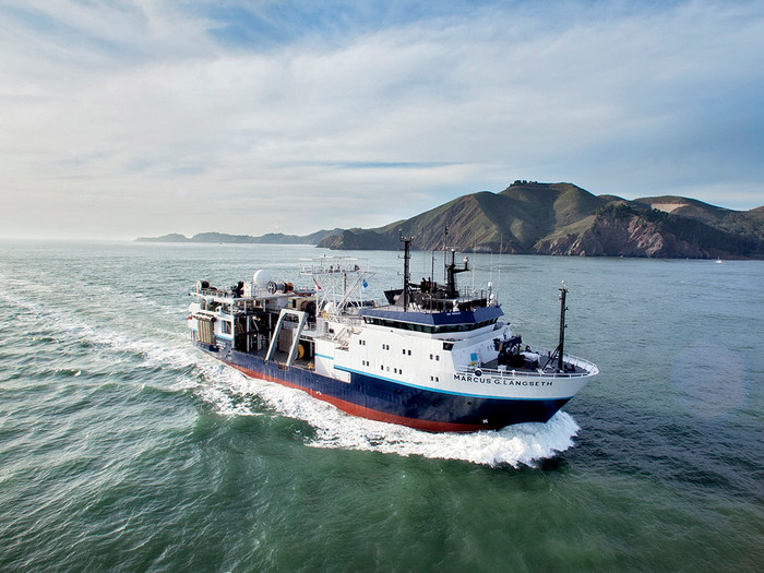 The Marcus G. Langseth research vessel at sea