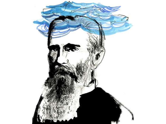 Illustration of Herman Melville by Audrey Hawkins
