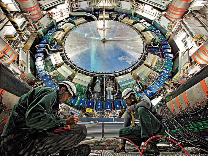 interior of the Large Hadron Collider in Geneva
