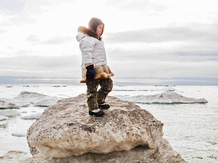 Photo of an Inuit child by Katie Orlinsky 
