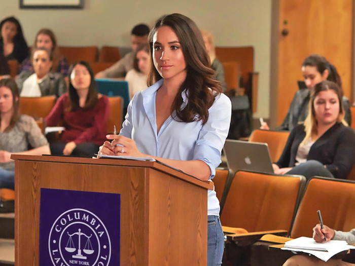 Meghan Markle as Rachel Zane at Columbia Law School in Suits