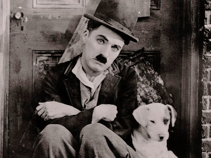 Charlie Chaplin and dog from "A Dog's Life"