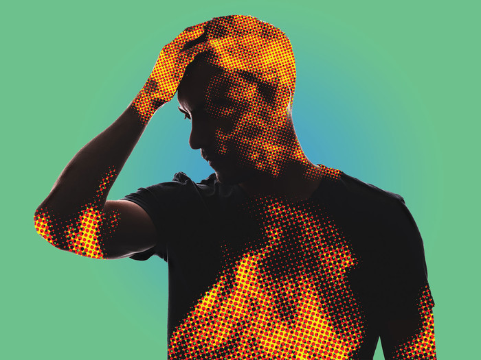 Illustration of a silhouette of a man with inflammation 