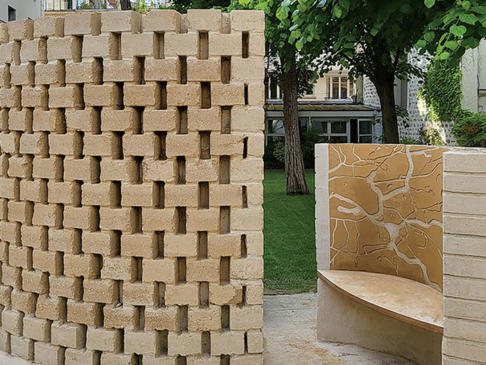 Furniture made from natural building materials in Paris