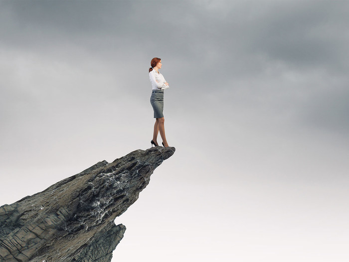 photo art of women standing on a cliff