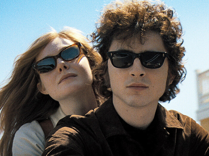 Elle Fanning and Timothee Chalamet in A Complete Unknown