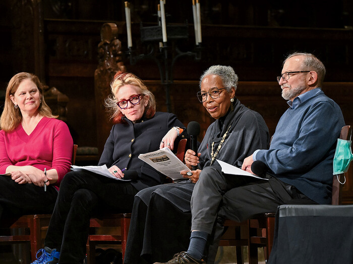 Beverly Gage, Molly Jong-Fast, MaryLouise Patterson, and Michael Meeropol at a Columbia University panel on McCarthyism