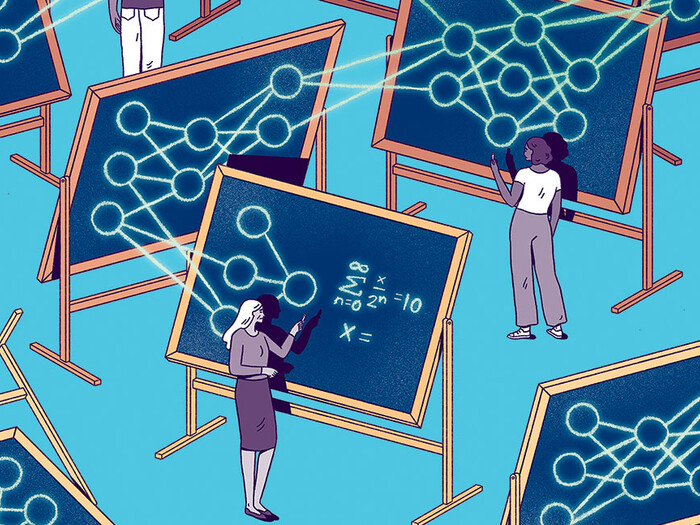 Illustration by Josie Norton depicting AI in the classroom