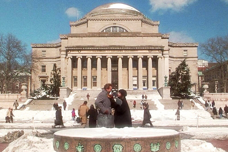 Jeff Bridges and Barbara Streisand on Columbia University campus in The Mirror Has Two Faces