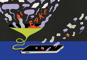 Illustration depicting news disinformation by Henri Campea