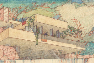 Drawing of Frank Lloyd Wright’s Fallingwater