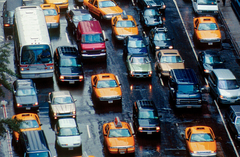 Cars in a traffic jam